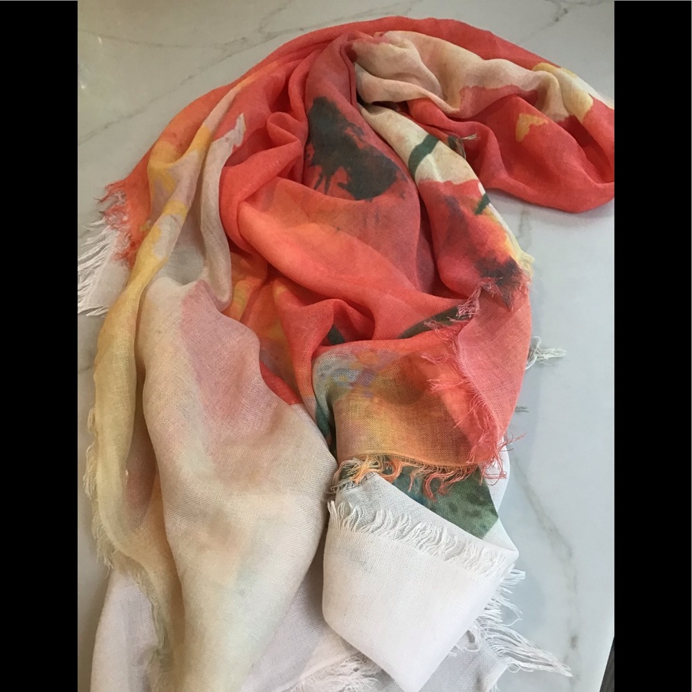 Women’s handmade Italian silk scarf/ wrap. New